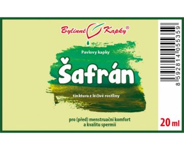 Šafran - bylinné kvapky (tinktúra) 20 ml