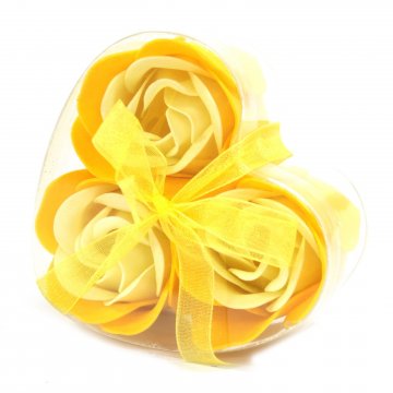 Sada 3 mydlových kvetinových srdiečok - jarná ruža od Ancient Wisdom