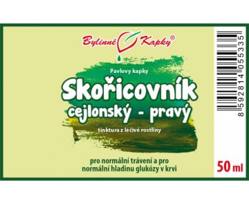 Škoricovník cejlónsky - pravý (škorica) - bylinné kvapky (tinktúra) 50 ml